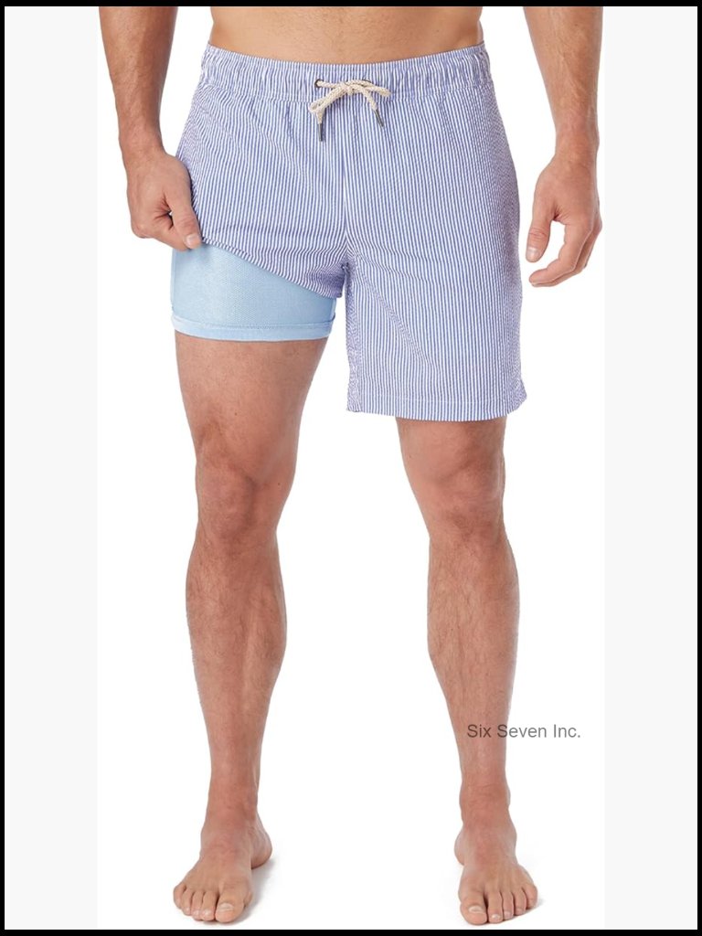Men's Swim Trunks 7-Inch Inseam Anti-Chafe Liner Fast-Drying Upf 30